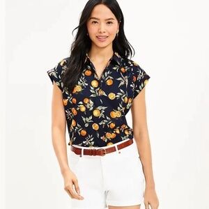 LOFT Orange Harvest Dolman Everyday Shirt XL